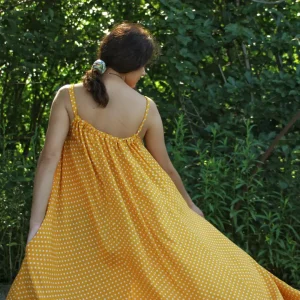 Maxi haljina na bretele - viskoza